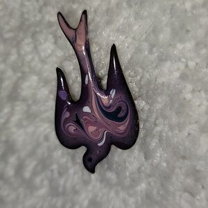 Bird Figural Brooch Pin Hand Painted Copper Tone Metal Colorful Vintage‎ Unique!